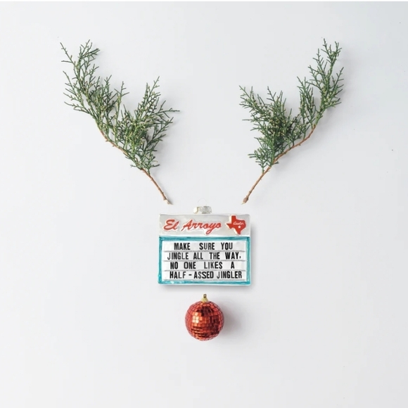 πHPπ Collectible Mercury Glass Christmas Ornament - Jingle All the Way - Picture 3 of 4